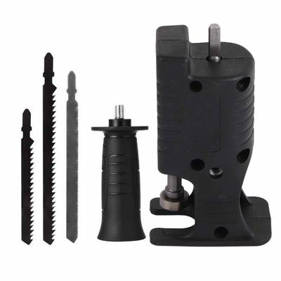 Adaptateur Perceuse Électrique vers Scie Connexion Étroite Tête de Conversion Scie à Chaîne avec 3 Scies Noir