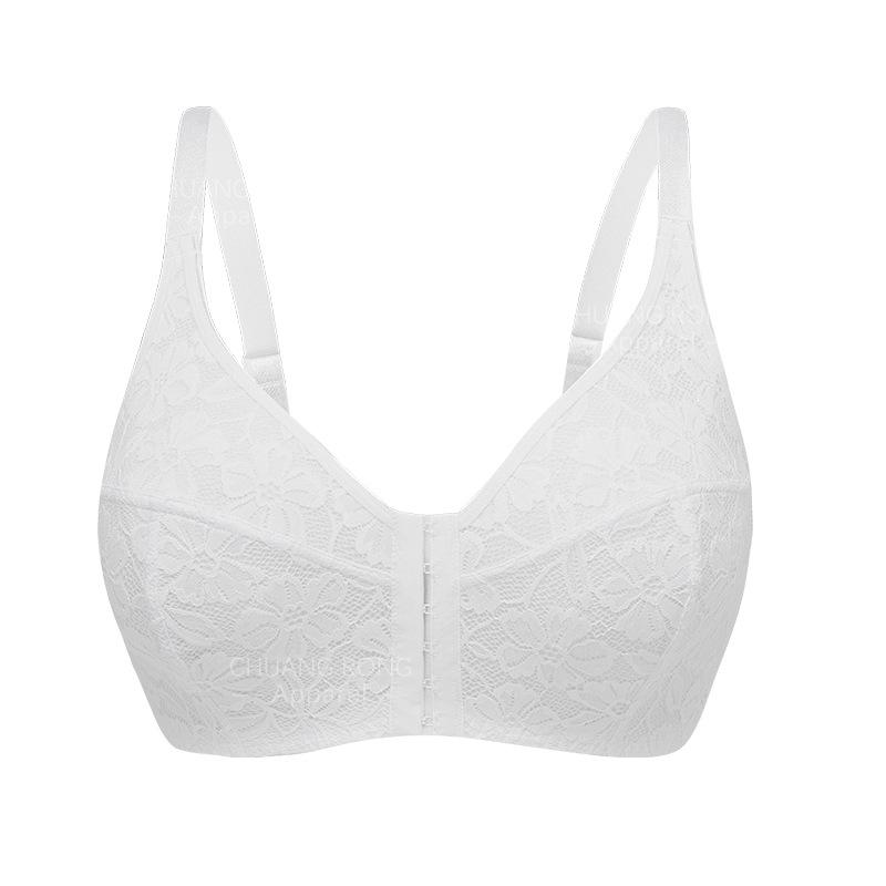 

Европейский и американский большой размер регулируемый передняя застежка без косточек тонкий бюстгальтер задняя регулировка снятия давления большая грудь маленькое нижнее белье бюстгальтер 38/85D белый