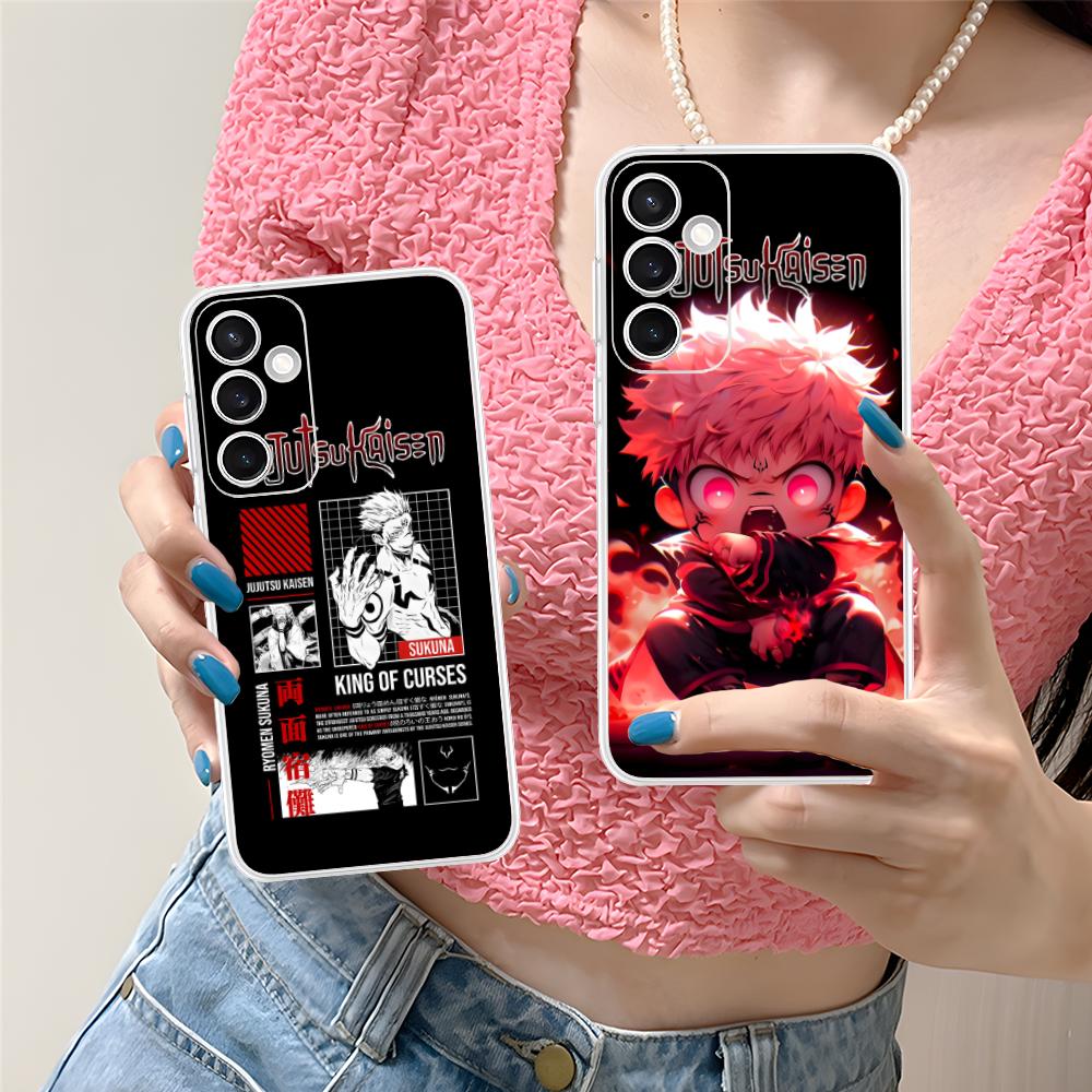 Jujutsu Kaisen Sukuna Mobile Phone Case for Samsung Galaxy S25 S24 S23 S22 S21Plus FE Ultra Clear Colour Cover Cover Pretty