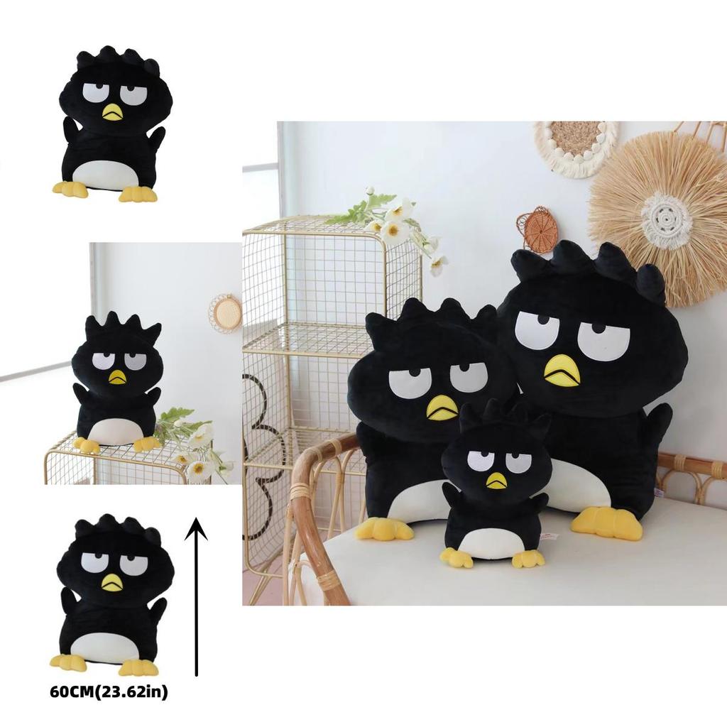 Cartoon Cool Black Penguin Plush Toy With Ultra Soft Short Fur For Kids And Teens
