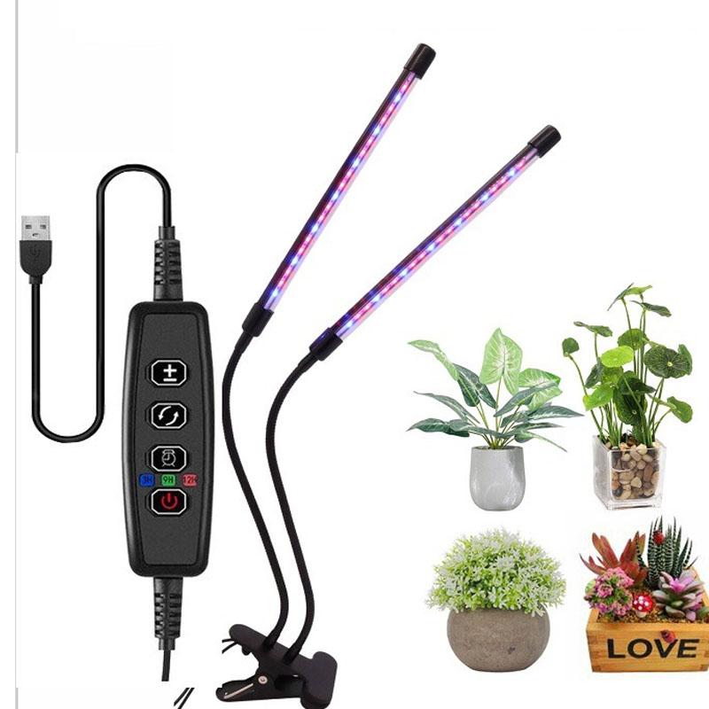 USB LED Grow Light Timed Full Spectrum For Plants Tent Greenhouse Hydroponics Growing System 9 Dimmable Flower Clip Phyto Lamp