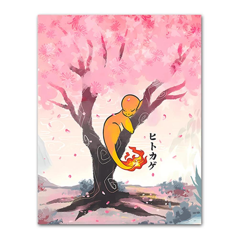 Pokemon Çevre Birimleri Pikachu Gyarados Squirtle Charmander Tuval Tablo Anime Duvar Sanatı Baskıları Oturma Odası Dekorasyonu Posterler