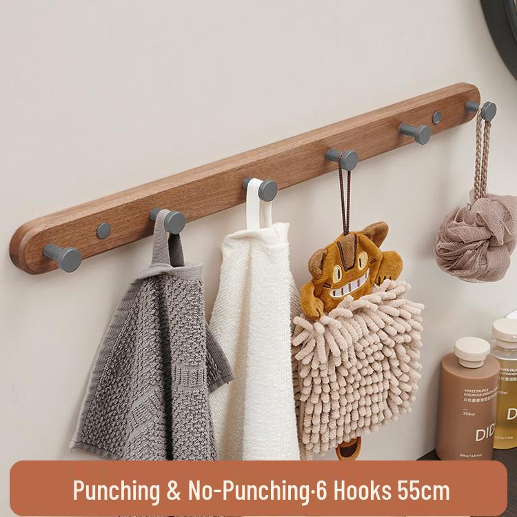 Log Style Wooden Wall-Mounted Coat and Clothes Hook