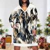 Women Plus Size V Neck Long Sleeve Pink Yellow Blue Printed Fitted Dress