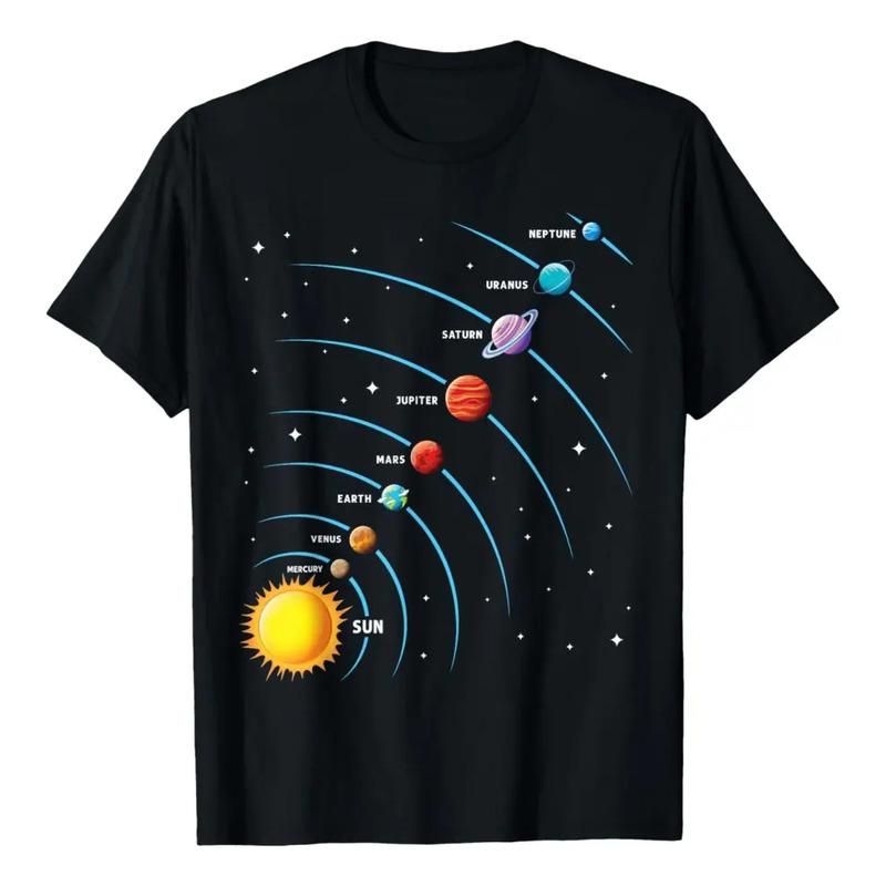 Camiseta Educativa Para Ni?os Con Planetas Espaciales Colori S