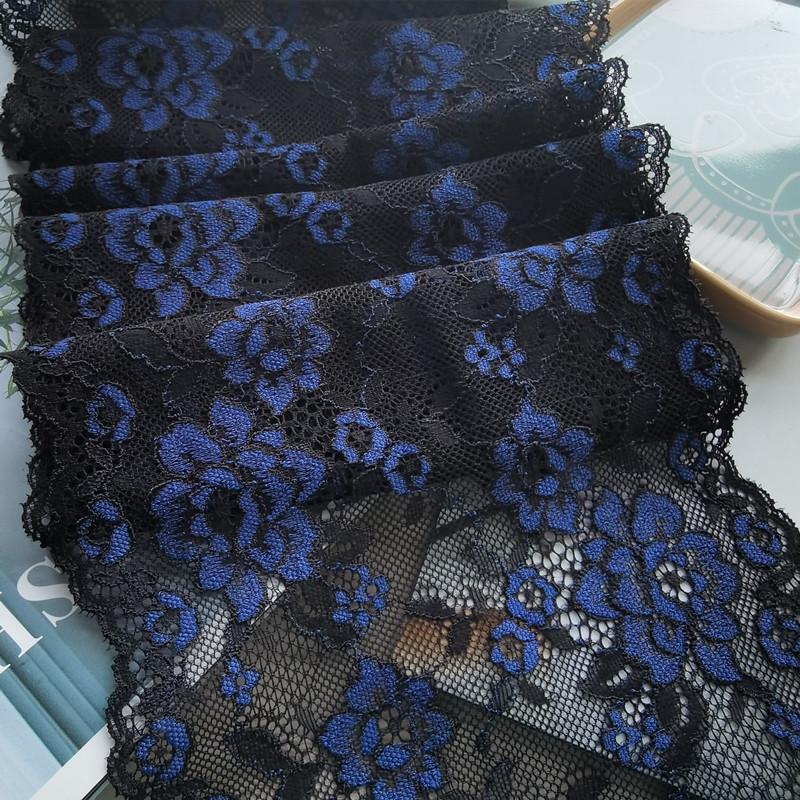 3m Deep Purple Japanese-Style Elastic Lace Trim, 16cm Wide, for Skirt Hem, Neckline, Cuffs, and Lingerie