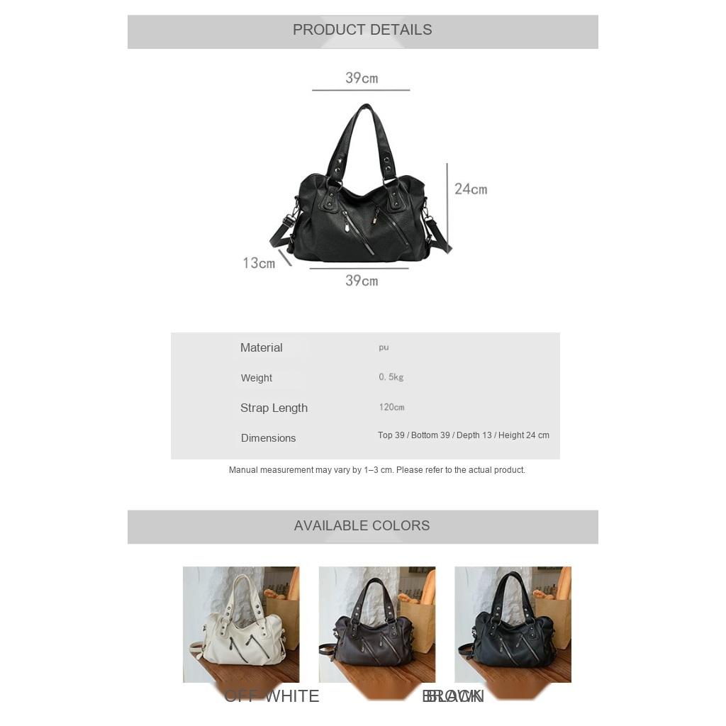 Xeie Thuk Handbag Women PU Leather Multi Pocket Daily Casual