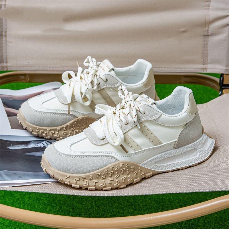 

Double shoelace Forrest Gump shoes women s 2025 new thick-soled heightening casual versatile trend German training shoes niche women s shoes 40 бежевый