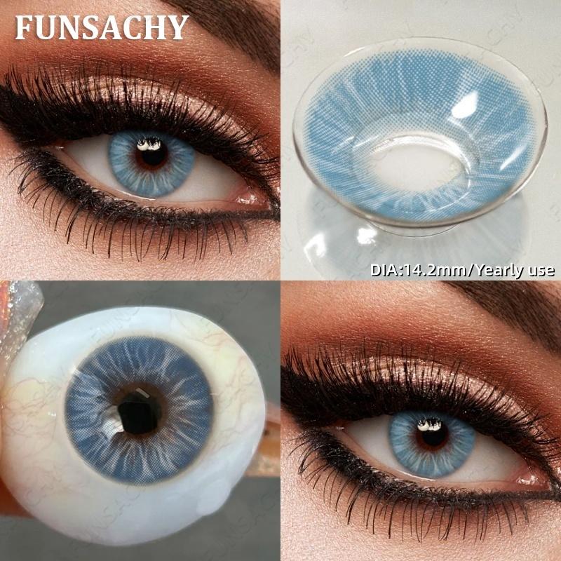 FUNSACHY 1 Pair Color Contact Lenses for Eyes Natural Softlens Lenses Cosmetic Eye Contacts Gray Pupils Yearly Lens Brown Lens