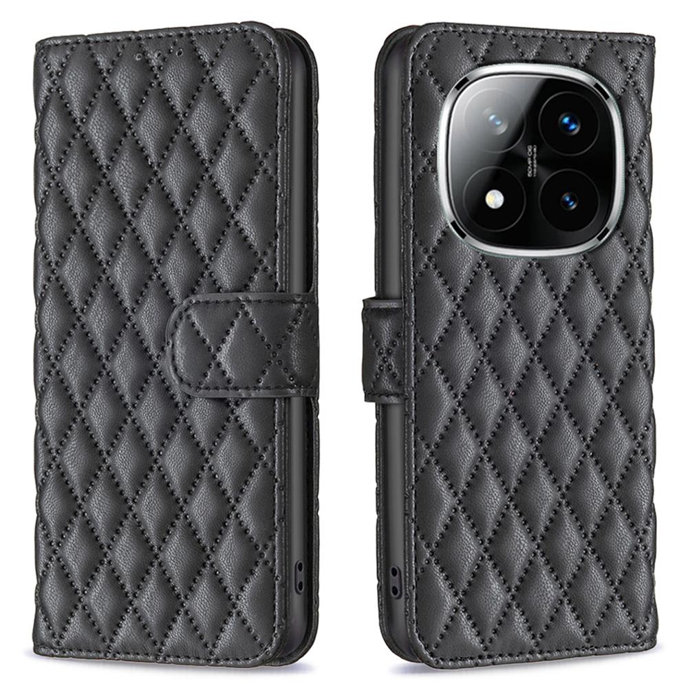 

BINFEN COLOR BF Style-14 For Xiaomi Redmi Note 14 Pro 4G Case Rhombus Phone Leather Cover Stand F