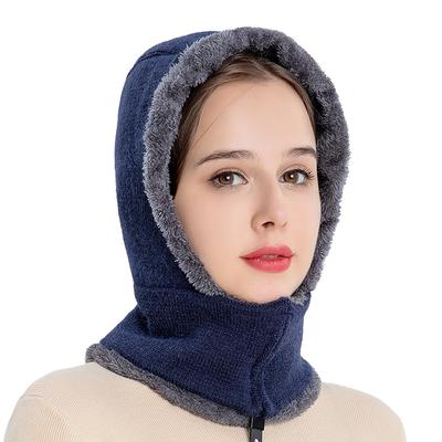 LeafIn Balaclava Aquecedor de Pescoço Aquecedor de Mãos Boa Tricotado Feminino, Forrado em Lã, Face para Clima Frio