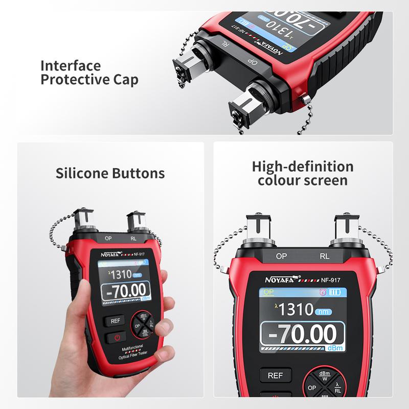 NOYAFA NF-917 Optical Power Meter REF Fiber Tester Visual Fault Locator FC SC Light Attenuation Measurement