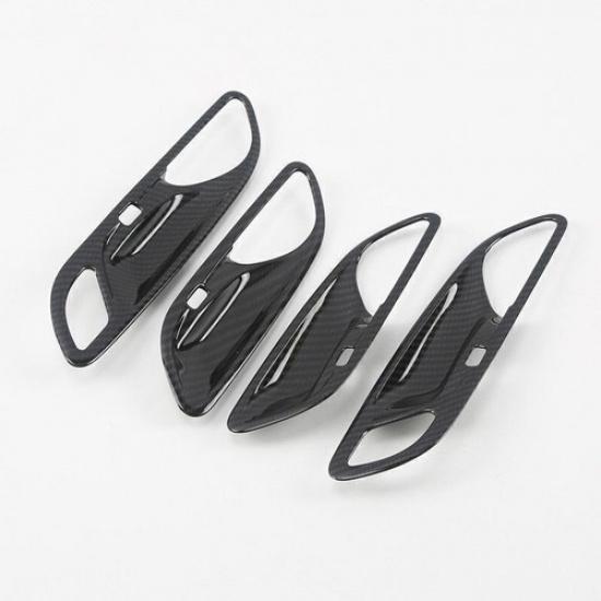 For Cadillac XT4 2019-2025 Carbon Fiber Look Inner Door Handle Bowl Cover Trim