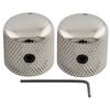 Musiclily Pro Steel Knurled Dome Knobs with Side Indicator for Electric Guitars and Nickel of 1/4" Threads, Metric/Inch Dots, Basses, (Set 2)