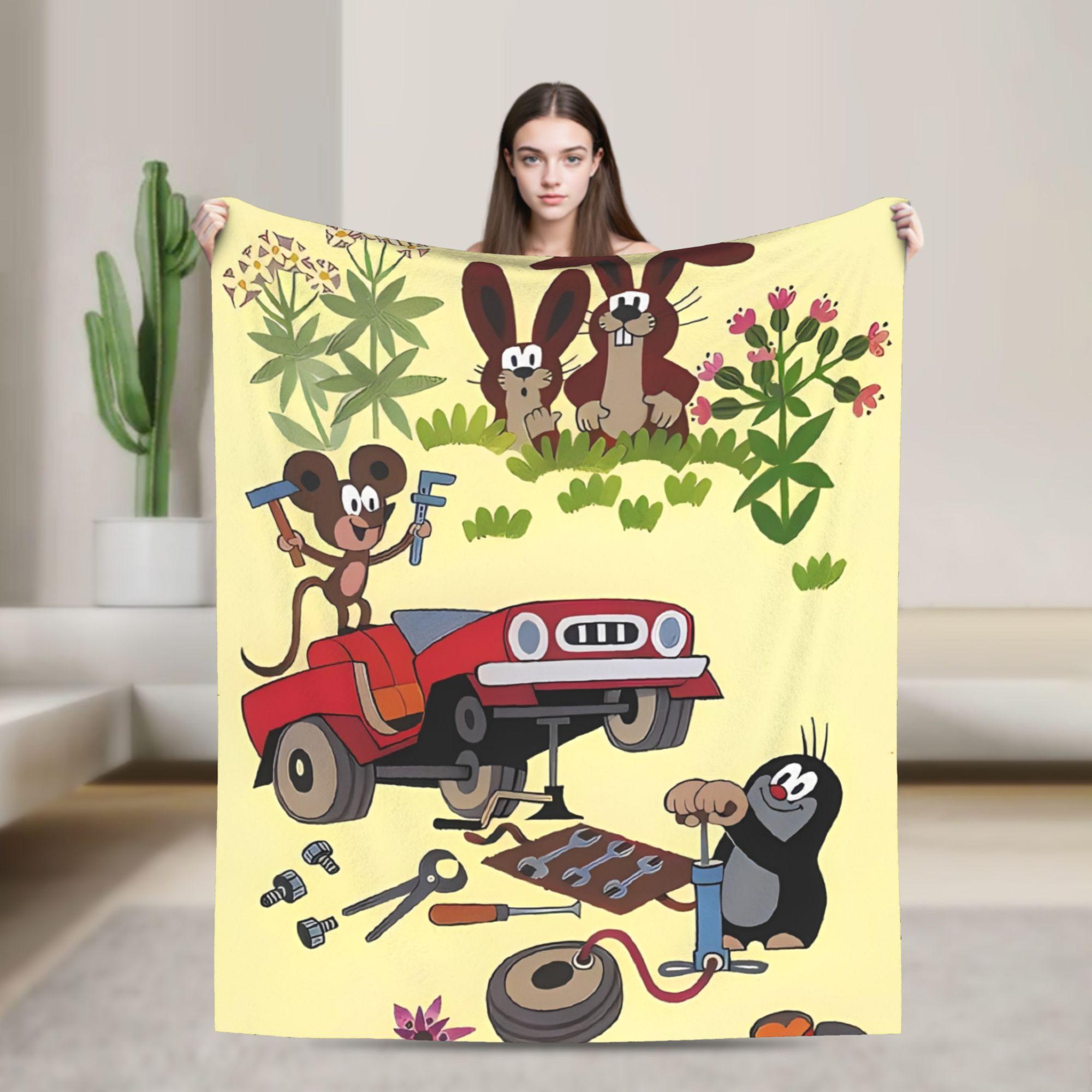 

Маленький Кріт Тепла ковдра Дитяча плюшева ковдра-кидок Естетичний вуличний фланелевий покривало для ліжка Покривало для дивана-ліжка 30x40in