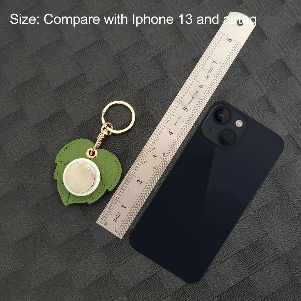 PU Leather Keychain Holder Case For AirTags, Keychain Ring, Anti-Scratch Protective Cover GPS Tracker Cover For Wallet Keys