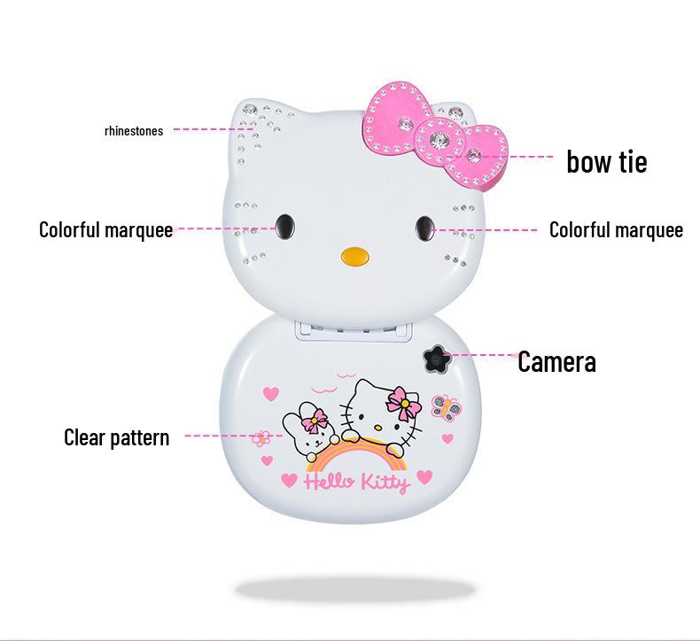 K688+ Flip Phone - Cute Cartoon Design, Mini Student Model, Dual SIM & Standby, Multilingual Functionality