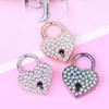 New Metal Love Wish Lock Keyed Padlocks Diamonds Heart Shaped Lock For Jewelry Box Small Wooden Box