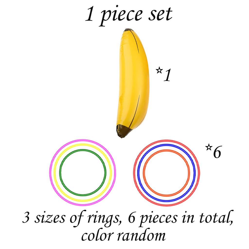 Fun Inflatable Banana Ring Game Set, Bachelor Party Summer Beach Activities Pool Toys