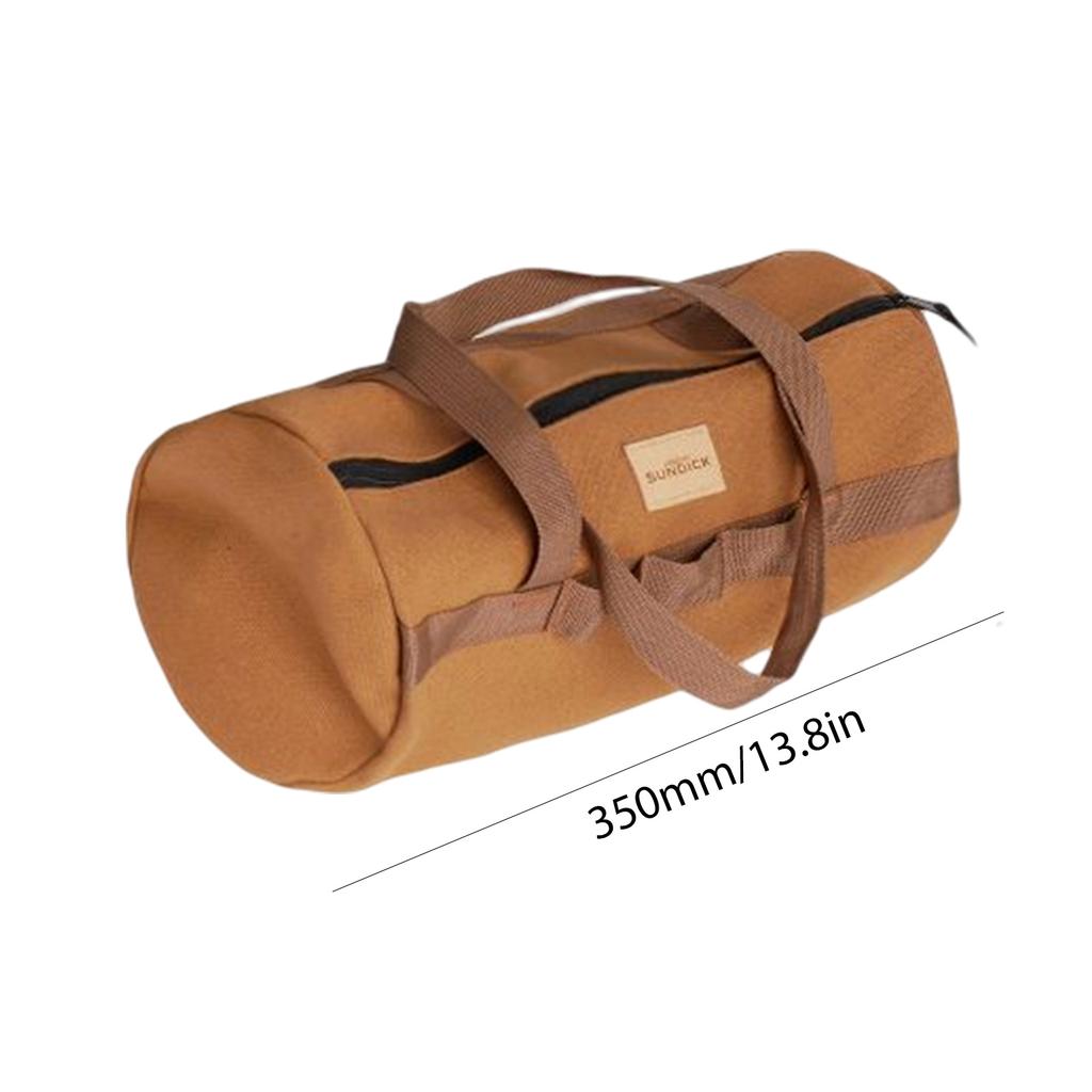 Camping Tool Storage Bag Cylinder Tent Ground Nail Organizer Pouch Wind Rope Hammer Pouch Canvas Large Capacity Handbag