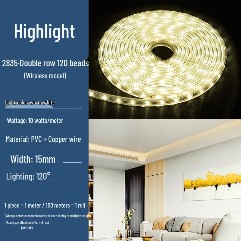 FSL LED Light Strip: Super Bright, Waterproof, Energy-Saving, Wire-Free SMD Soft Lighting for Living Room Ceiling.