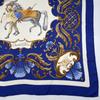 Used HERMES Carre 90 "Horses of the Sun" Scarf, 100% Silk, Blue