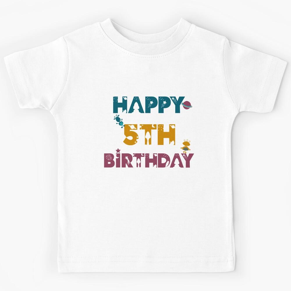 Happy 5th Birthday space, Alien Kids T-Shirt 160