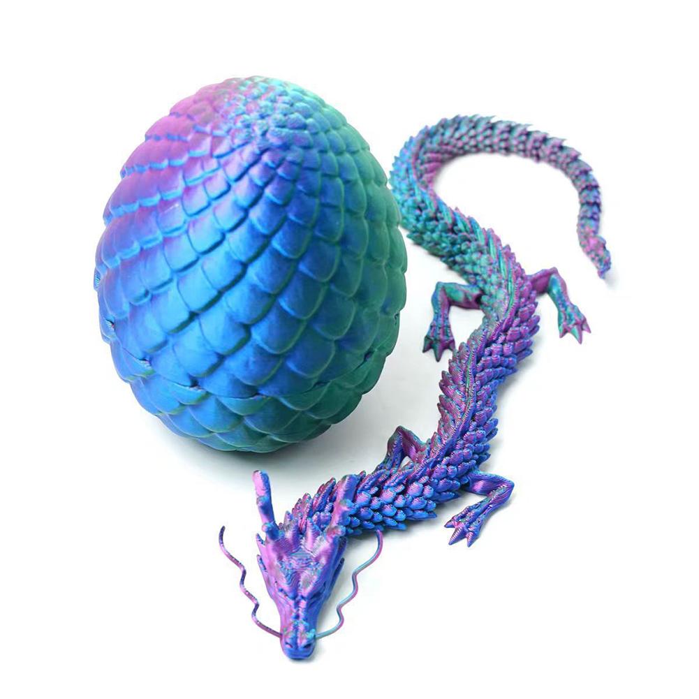 3D Mini Chinese Dragon Surprise Egg Articulated Movable Joint Tabletop Decoration Collectible Toy Gift for Home