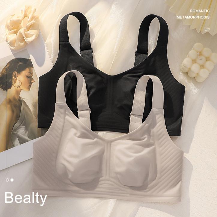 Underwear Women's Summer Thin No Trace Rabbit Ear Bra Large Size Double Breasts Anti Sagging Bra