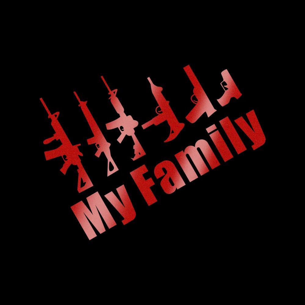 

My Family Rifle Gun Weapon Reflective Sticker Motorcycle Car Body Window Universal Vinyl Waterproof Decal AutoTuning Accessories 1PC
