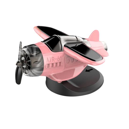 Solar Powered Airplane Car Ornament Dashboard Aircraft Model with Suction Cup 360 Degrees  Rotating Propeller Center Console Drift Accessory