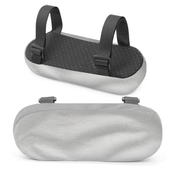 2 Pièces Coussin d'Accoudoir de Chaise de Bureau avec Sangles Réglables Mousse à Mémoire Accoudoir de Chaise de Bureau Gaming