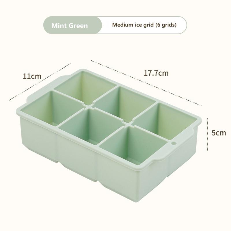 4/6/8 Grid Ice Cube Tray Silicone Ice Cube Moulds  Pot Base Packaging Box With/Without Lids Reusable Square Ice Cube Mould