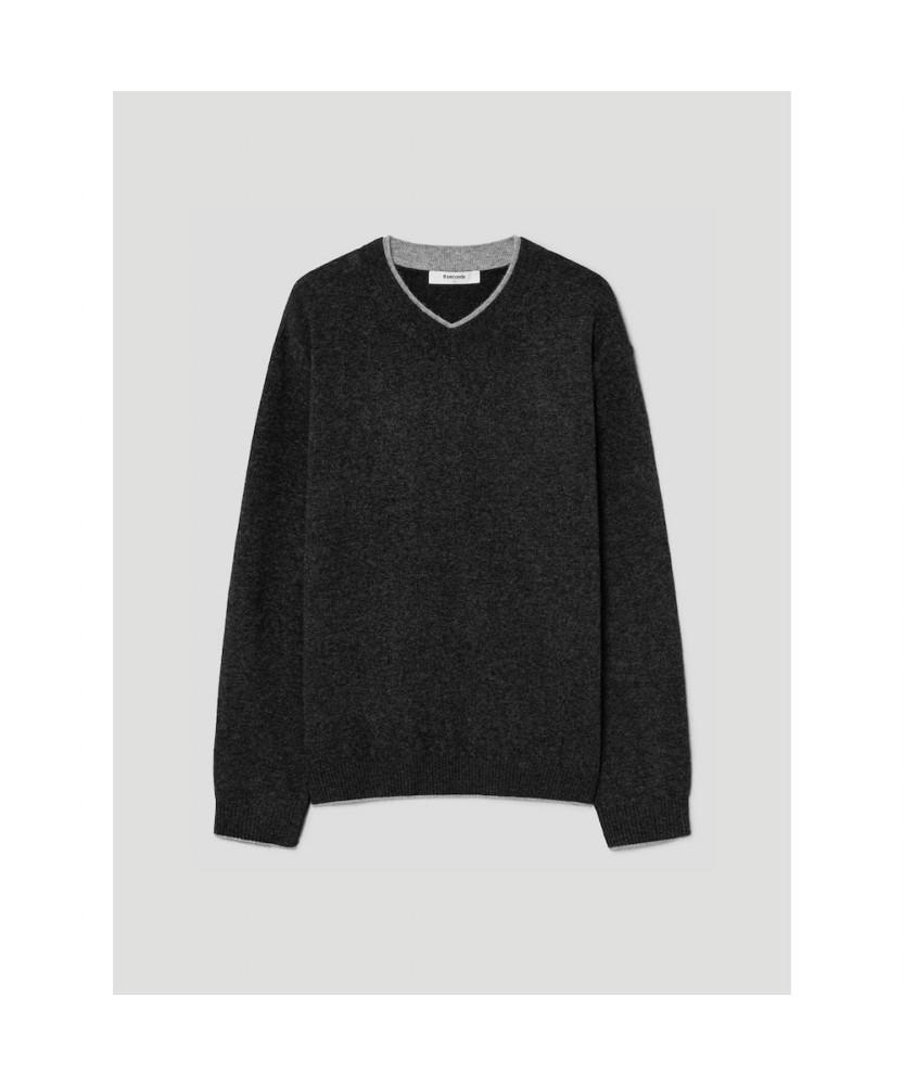 8seconds Double Rib V-Neck Pullover Gray