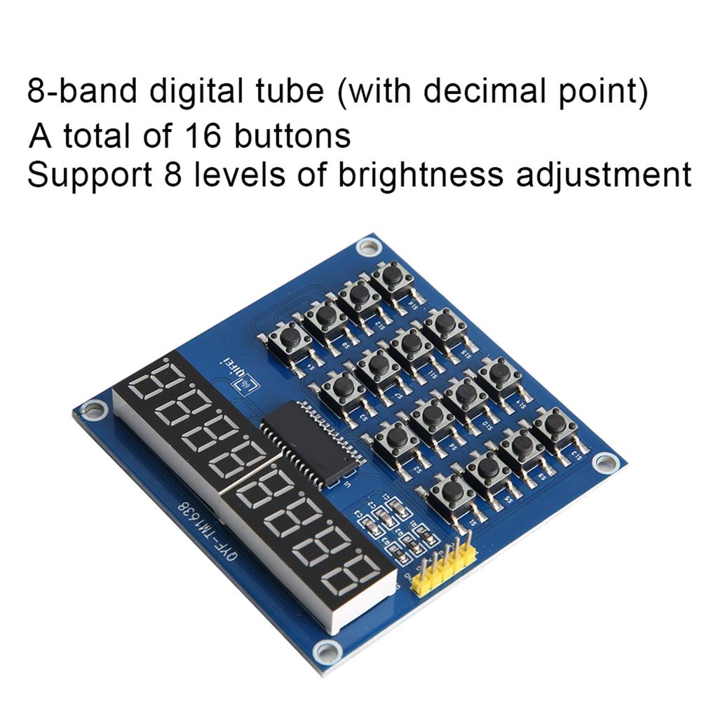 TM1638 3 Wire MCU Control 8 bit LED 16 Keys Keyboard Scanning and Display Module for Arduino