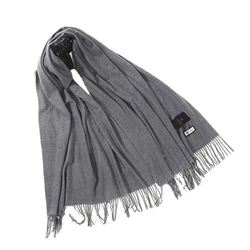 Scarf for Women Autumn and Winter Warm Thickened Wool Imitation Cashmere Scarf Winter All Match Men's Shawl Solid Color Scarf