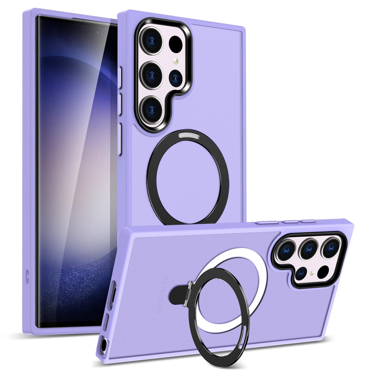 

For Samsung Galaxy S23 Ultra Case Compatible with MagSafe Kickstand PC Phone Cover Light Purple
