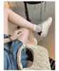 Cowhide Version of Old Leather Round Head Flat Bottom Sports and Leisure Shoes German Training Shoes Women's Board Shoes Lace-up Versatile White Shoes