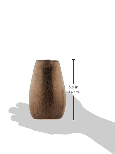 Marui Pottery Shigaraki Ware Hechimon Vase Flower Base Large 14.5cm Nut and Gold Flower Ceramic MR-11-7318