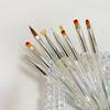 8pcs/set Aurora Acrylic Nail Art Painting Pens for Nail Design Soft Slender Brush Gradient Gel Drawing DIY Brush