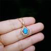 Fashion Sun Flower Pendant Necklace For Women Charm Rose Gold Color Crystal Zircon Imitation Opal Necklace Jewelry Drop Shipping