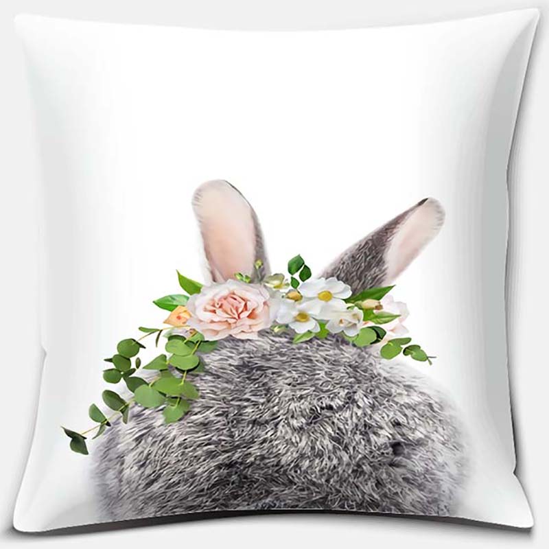 Cute Rabbit Series Pattern Pillowcase Square Pillowcase Home Office Decoration Pillowcase Living Room Bedroom Home Decoration