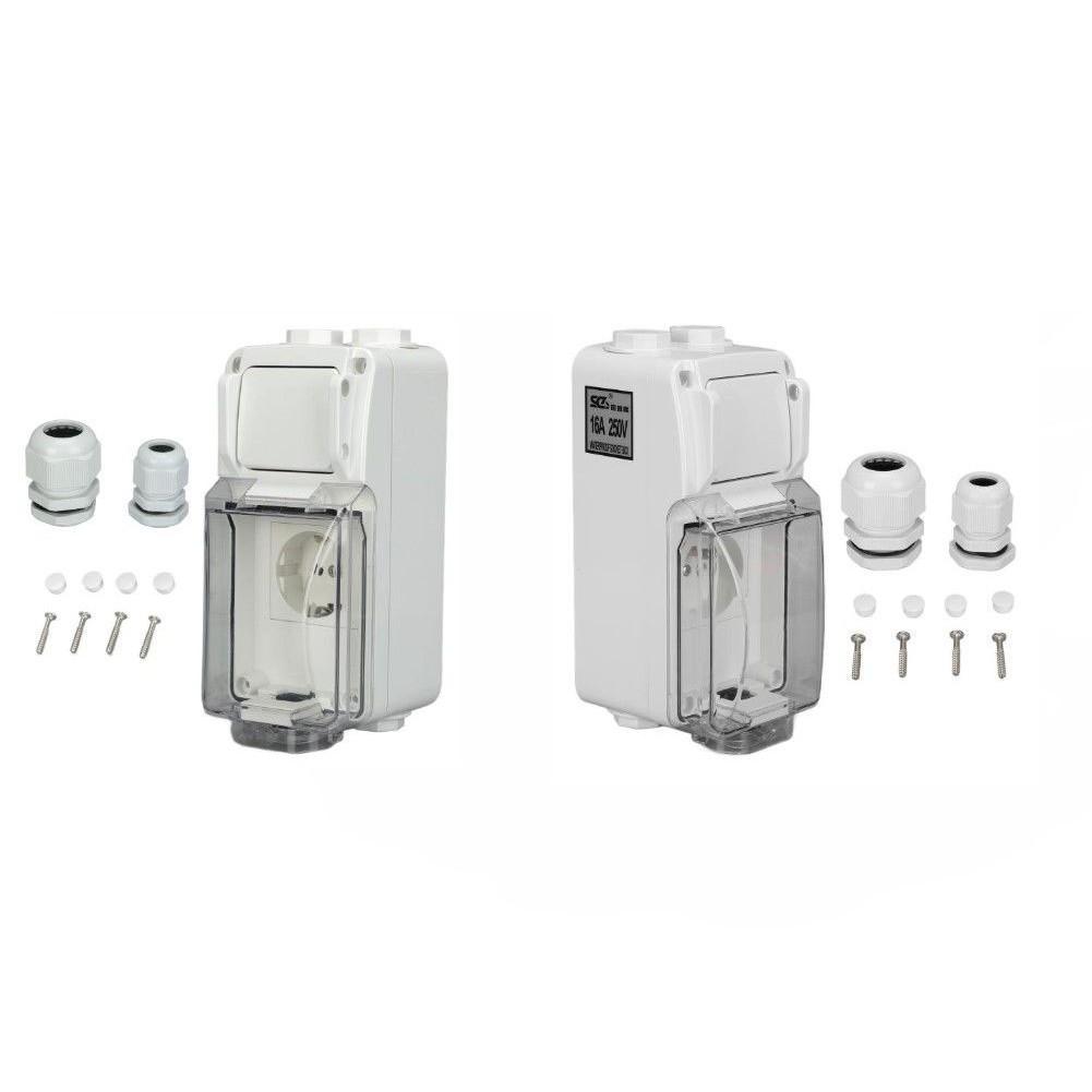 1 STÜCK IP66 Deutsch/Französisch Neue Wasserdichte Steckdose 250V 16A Kippschalter-Steckdose