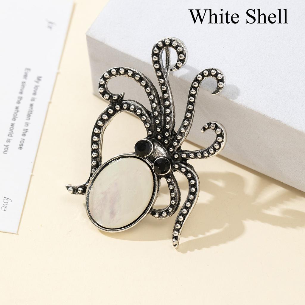 1 Τμχ Καλοκαιρινό Στυλ Ωκεανού Φυσική Πέτρα Χταπόδι Μπροσούλες, Κρύσταλλος Θεραπείας Ρέικι Αμέθυστος Αχάτης Νεφρίτης Πολύτιμος Λίθος Καρφίτσα Μπροσούλα για Unisex Κοσμήματα Δώρο Γενεθλίων