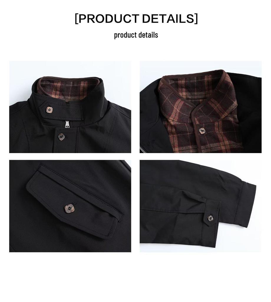 Men's Trendy Stand Collar Fake Two-Piece Workwear Jacket - 2026 Spring/Autumn Collection