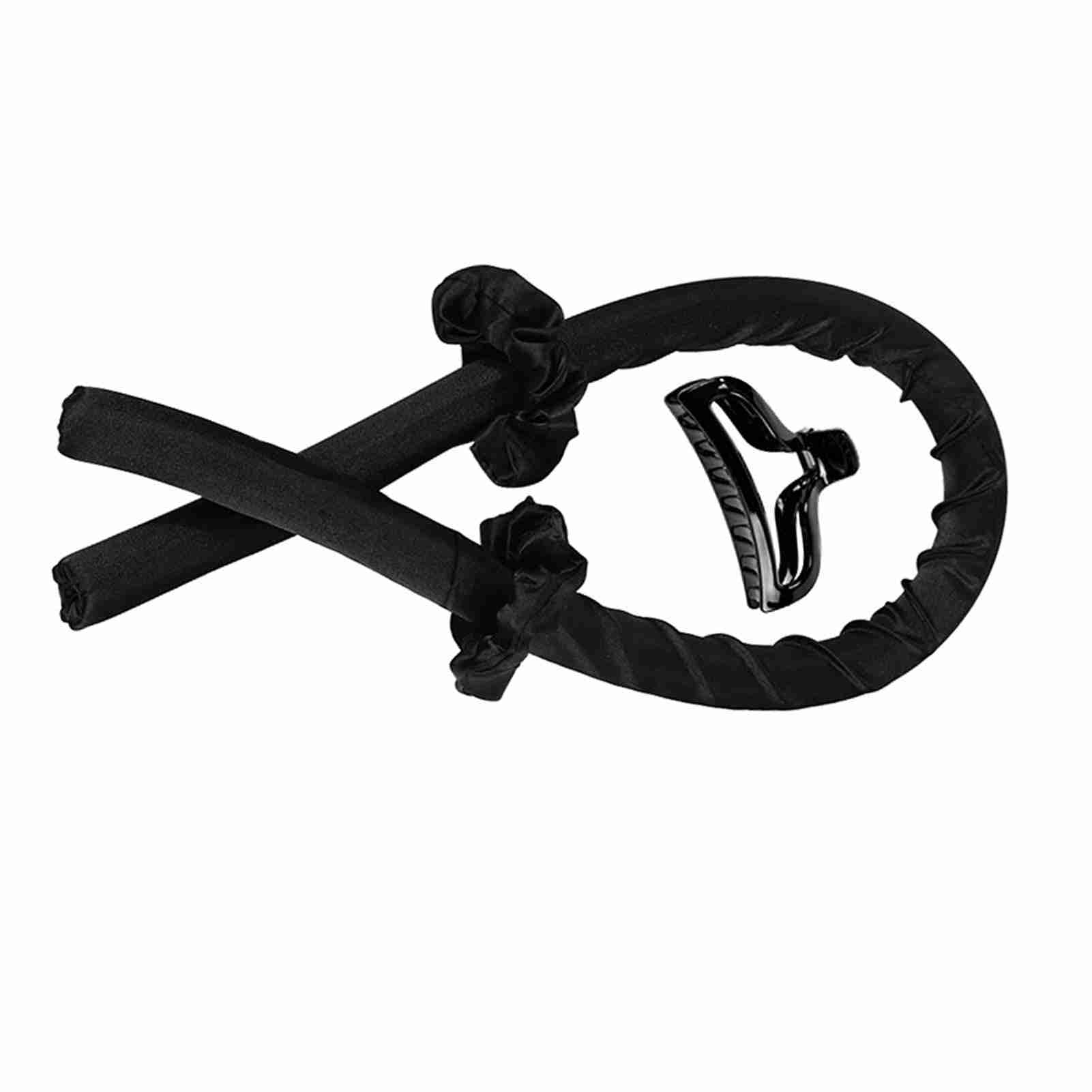 

Набор клипс-повязок для завивки волос без нагрева, резиновая фиксация, инструмент для укладки волос для сна, черный чёрный