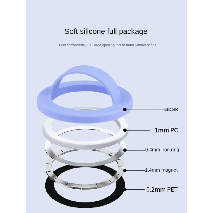 Magnetic Silicone Soft Finger Strap Phone Ring Holder for Magsafe IPhone 16 Universal Stand Support Mac Safe Loop Grip Bracket