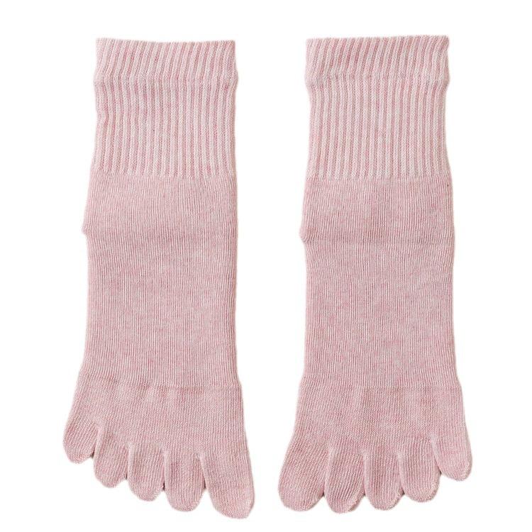 Women's Winter Anti-Odor Five-Toe Mid-Tube Socks - Thick, Warm, Sweat-Absorbent Cotton Terry.