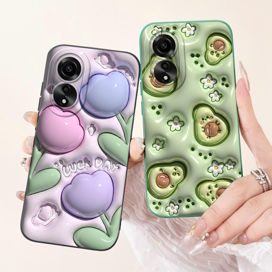 For Oppo A78 4G Case CPH2565 New Fashion Candy Painted Back Cover Shockproof Phone Case For Oppo A78 A 78 OppoA78 4G Soft Fundas