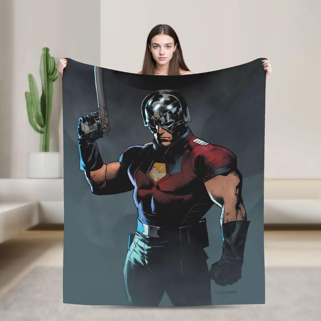 Vigilante peacemaker Super Warm Blanket Travel Plush Throw Blanket Print Home Decor Flannel Bedspread Sofa Bed Cover